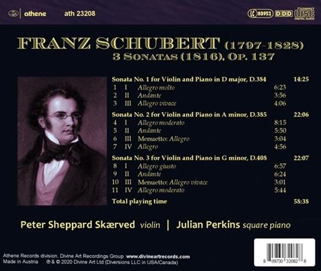 3 Sonate per violino op.137 - CD Audio di Franz Schubert - 2