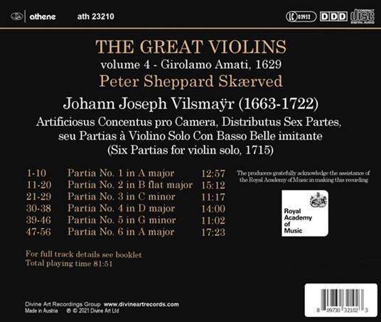 Great Violins Vol.4: Girolamo Amati, 1629 - CD Audio di Peter Sheppard Skaerved - 2