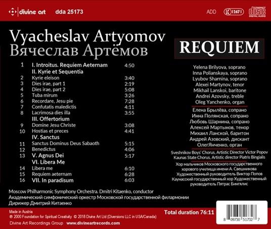 Requiem - CD Audio di Vyacheslav Artyomov - 2