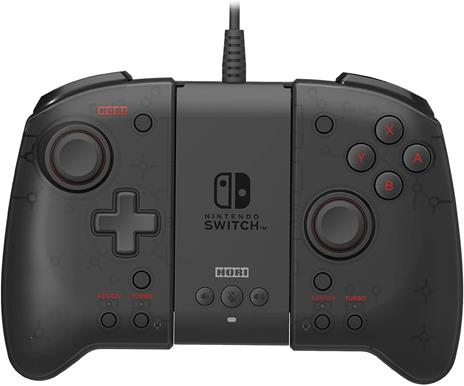 HORI Set Split Pad Pro Controller Ergonomico (Nero) per Modalità Portatile con Adattatore Cablato - Ufficiale Nintendo - - Nintendo Switch - 2