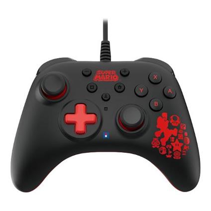 Gamepad SWITCH Horipad Turbo Wired Mario Edition Black e Red NSW 462U