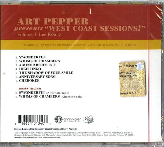 Art Pepper presents West Coast Sessions! vol.3 - CD Audio di Art Pepper - 2