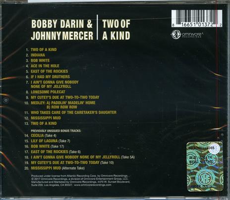 Two of a Kind - CD Audio di Bobby Darin,Billy May,Johnny Mercer - 2