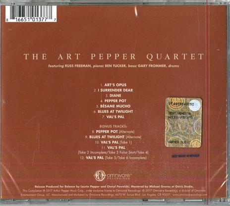 The Art Pepper Quartet - CD Audio di Art Pepper - 2