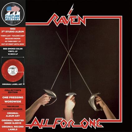 All For One (Ltd. Red Smoke Vinyl) - Vinile LP di Raven