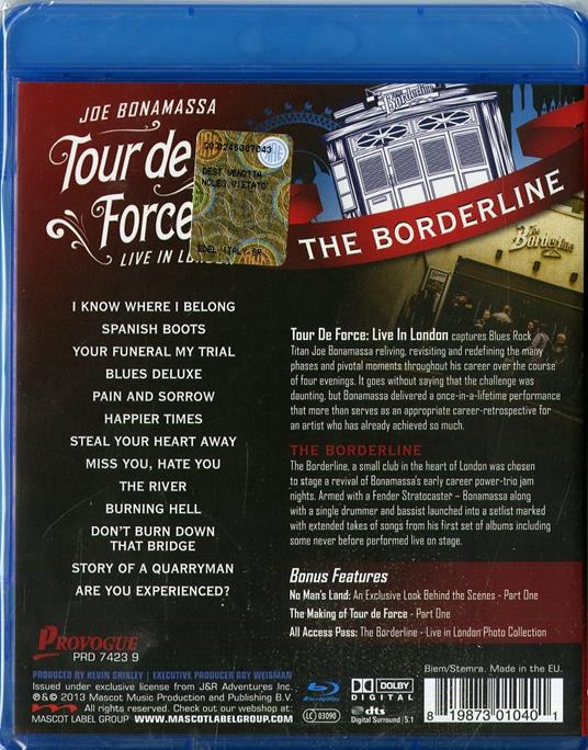 Joe Bonamassa. Tour de Force. London. The Borderline (Blu-ray) - Blu-ray di Joe Bonamassa - 2