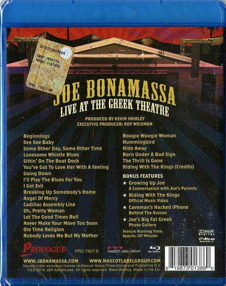 Joe Bonamassa. Live At The Greek Theatre (Blu-ray) - Blu-ray di Joe Bonamassa - 2