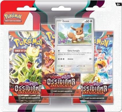 Pokemon Ossidiana Infuocata Blister 3 Buste + 1 Card