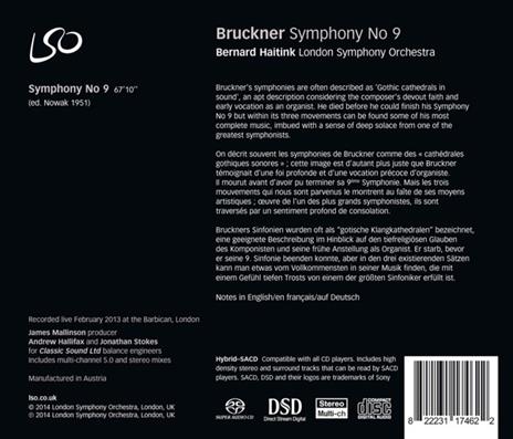 Sinfonia n.9 - SuperAudio CD ibrido di Anton Bruckner,Bernard Haitink,London Symphony Orchestra - 2