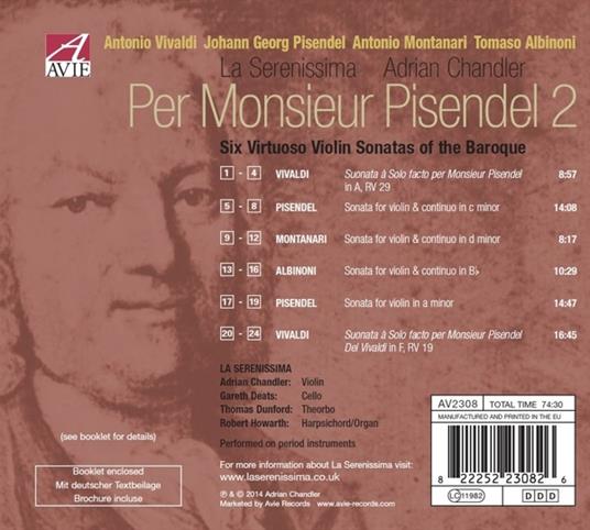 Per Monsieur Pisendel 2 - CD Audio di La Serenissima - 2