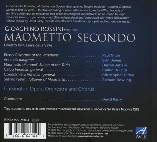 Maometto Secondo - CD Audio di Gioachino Rossini - 2