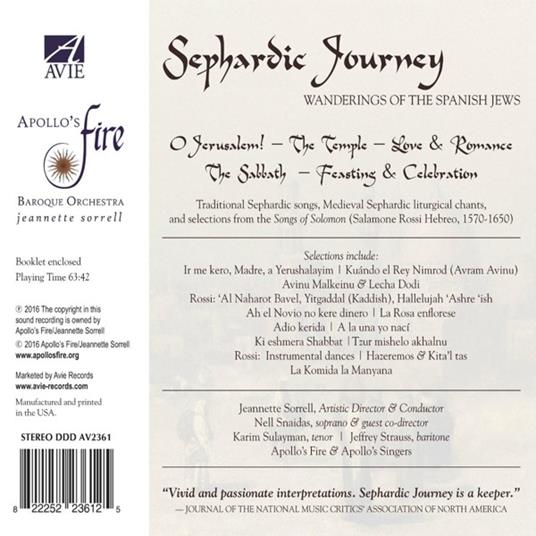 Sephardic Journey - CD Audio di Apollo's Fire - 2