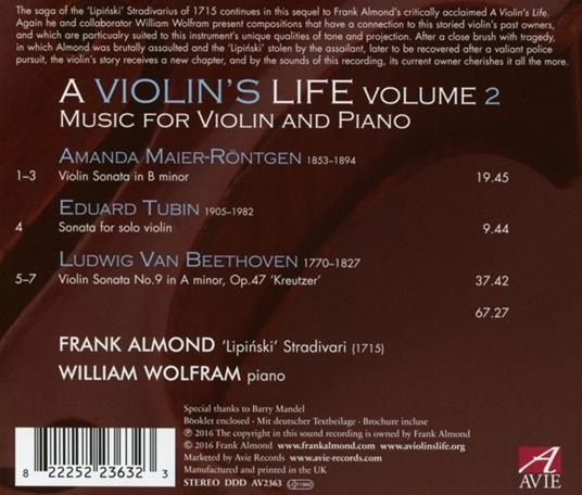 A Violins Life Vol.2 - CD Audio di Frank Almond - 2