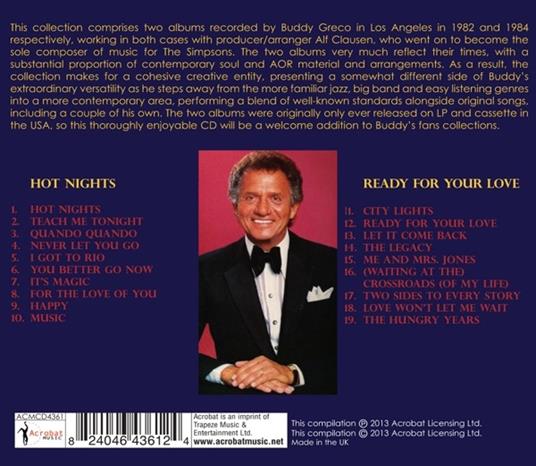 Hot Nights & Ready For Your Love - CD Audio di Buddy Greco - 2