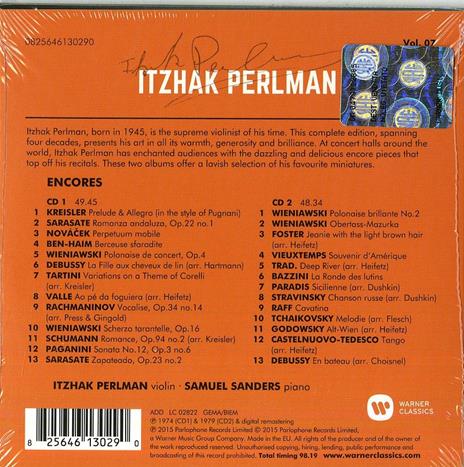 Encores - CD Audio di Itzhak Perlman - 2