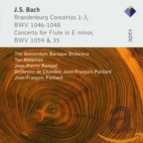 Concerti brandeburghesi n.1, n.2, n.3 - Concerto per flauto - CD Audio di Johann Sebastian Bach,Jean-Pierre Rampal,Ton Koopman,Amsterdam Baroque Orchestra