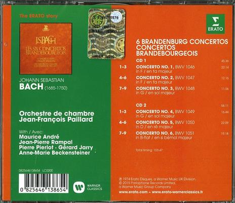 Concerti brandeburghesi (Erato Story) - CD Audio di Johann Sebastian Bach,Jean-François Paillard,Orchestra da camera Jean-François Paillard - 2