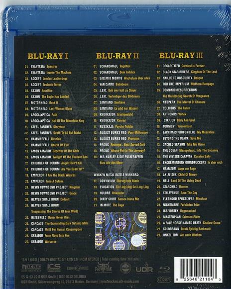 25 Years Of Wacken. Snapshots, Scraps, Thoughts & Sounds (3 Blu-ray) - Blu-ray di Apocalyptica,Motörhead,Saxon,Avantasia,Steel Panther,Rebecca Evans - 2