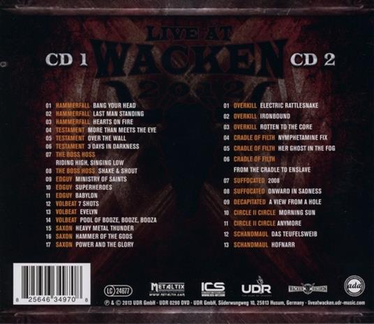 Live at Wacken 2012 - CD Audio - 2