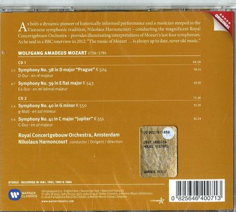 Sinfonie n.38, n.39, n.40, n.41 - CD Audio di Wolfgang Amadeus Mozart,Nikolaus Harnoncourt,Royal Concertgebouw Orchestra - 2