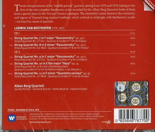 Quartetti per archi - CD Audio di Ludwig van Beethoven,Alban Berg Quartett - 2