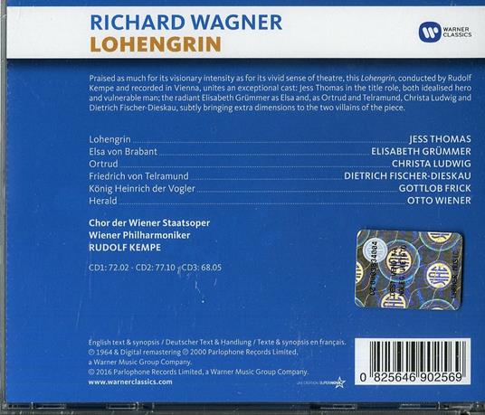 Lohengrin - CD Audio di Richard Wagner,Wiener Philharmoniker,Rudolf Kempe,Jess Thomas - 2