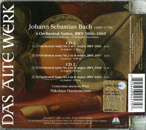 4 Suites per orchestra - CD Audio di Johann Sebastian Bach,Nikolaus Harnoncourt,Concentus Musicus Wien - 2