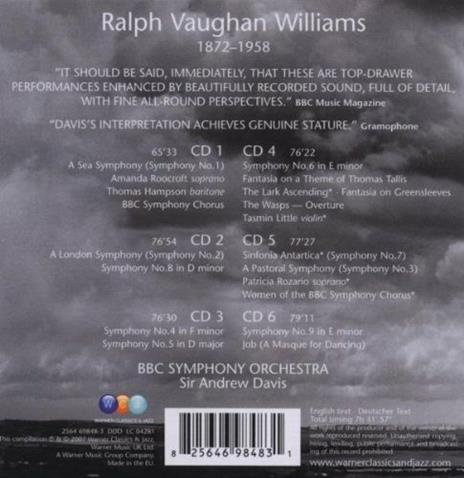 Sinfonie - Tallis Fantasia - Wasps Ouverture - The Lark Ascending - CD Audio di Ralph Vaughan Williams,Andrew Davis,BBC Symphony Orchestra - 2