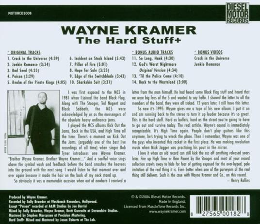 Hard Stuff - CD Audio di Wayne Kramer - 2