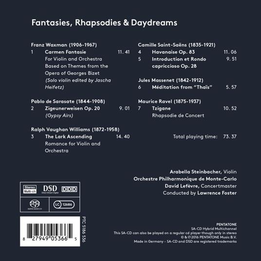 Fantasies, Rhapsodies & Daydreams - SuperAudio CD ibrido di Arabella Steinbacher - 2