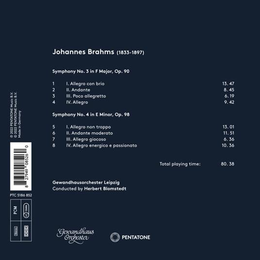 Symphonies 3 and 4 - CD Audio di Johannes Brahms - 2