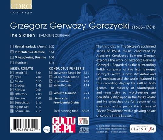 Musica sacra polacca vol.3 - CD Audio di The Sixteen,Grzegorz Gerwazy Gorczycki - 2