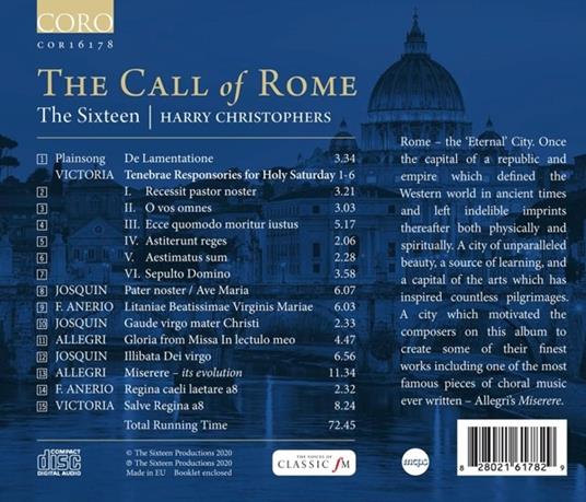 The Call of Rome: Music by Allegri. F. Anerio. Josquin and Victoria - CD Audio di The Sixteen - 2