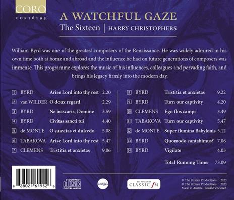 Byrd, Monte, Papa, Tabakova & Van Wilder. A Watchful Gaze - CD Audio di Sixteen - 2