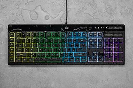 Corsair K55 RGB PRO Tastiera Gaming a Membrana Cablata, Retroilluminazione RGB, 6 Tasti Macro con Integrazione Software Elgato, Resistente all'infiltrazione di Polvere e Liquidi, QWERTY, Nero - 4