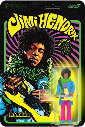 Jimi Hendrix: Super7 - Reaction Figure Wave 1 - Blacklight [Experienced]