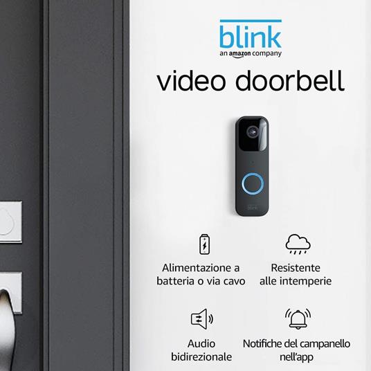 Ti presentiamo Blink Video Doorbell | Audio bidirezionale, video HD,  notifiche del campanello e di movimento nell'app, con - Blink Home Security  - TV e Home Cinema, Audio e Hi-Fi | IBS