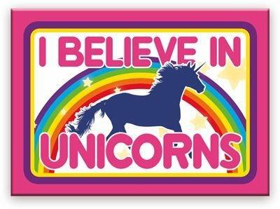 Unicorns I Believe Flat Magnet