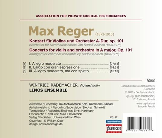 Violin Concerto Op.101 - CD Audio di Max Reger - 2