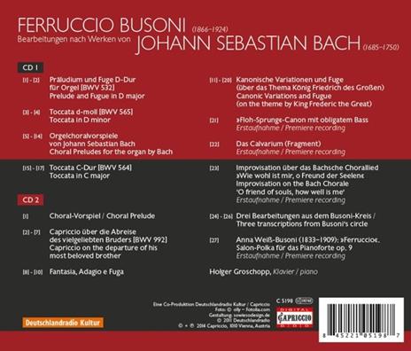 Bach Transcriptions - CD Audio di Ferruccio Busoni - 2