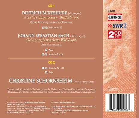 Chr. Schornsheim: Bach/Buxtehude - CD Audio di Christine Schornsheim - 2