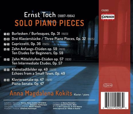 Opere per pianoforte - CD Audio di Ernst Toch,Anna Magdalena Kokits - 2