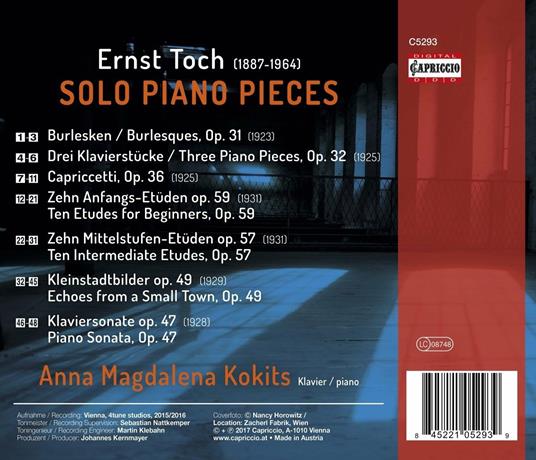 Opere per pianoforte - CD Audio di Ernst Toch,Anna Magdalena Kokits - 2