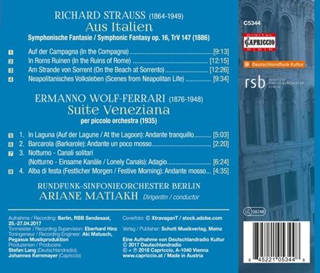 Aus Italien op.16 - CD Audio di Richard Strauss,Radio Symphony Orchestra Berlino,Ariane Matiakh - 2