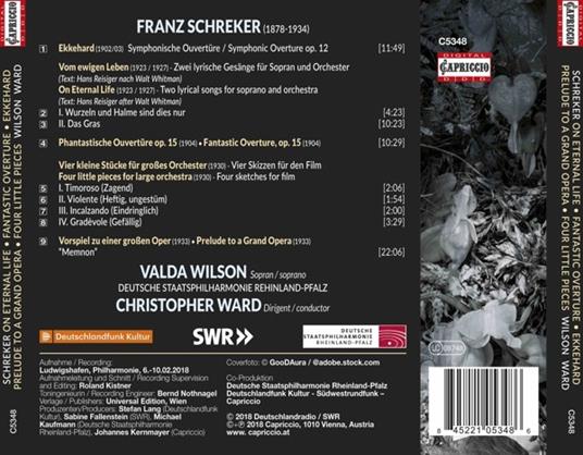 Vom ewigen Leben - 4 Kleine Stücke - Ekkehard op.12 - Vorspiel zu einer großen Oper - CD Audio di Franz Schreker,Staatsphilharmonie Rheinland-Pfalz,Valda Wilson - 2