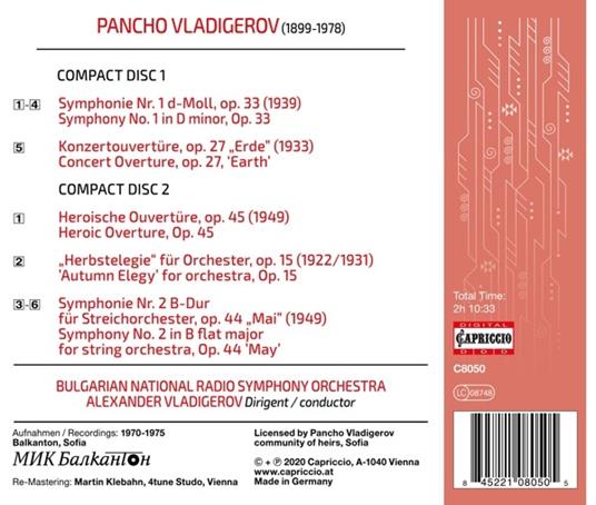 Orchestral Works Vol.1 - CD Audio di Pancho Vladigerov - 2