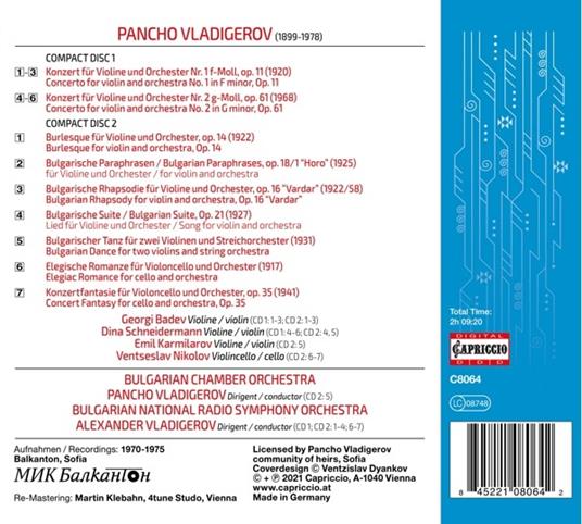 String Concertos (2 Cd) - CD Audio di Pancho Vladigerov - 2