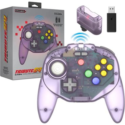 Retro Bit Tribute 64 2.4G Purple (Viola) Switch/N64