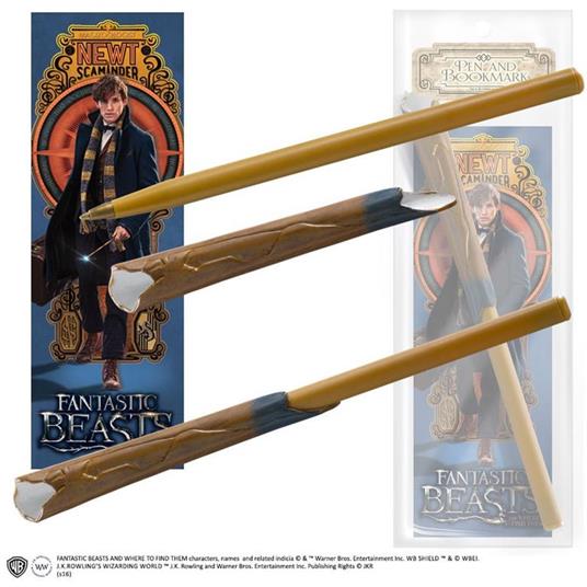 Harry Potter animali fantastici. Penna a forma di bacchetta di newt  scamander e segnalibro - Noble Collection - Idee regalo | IBS