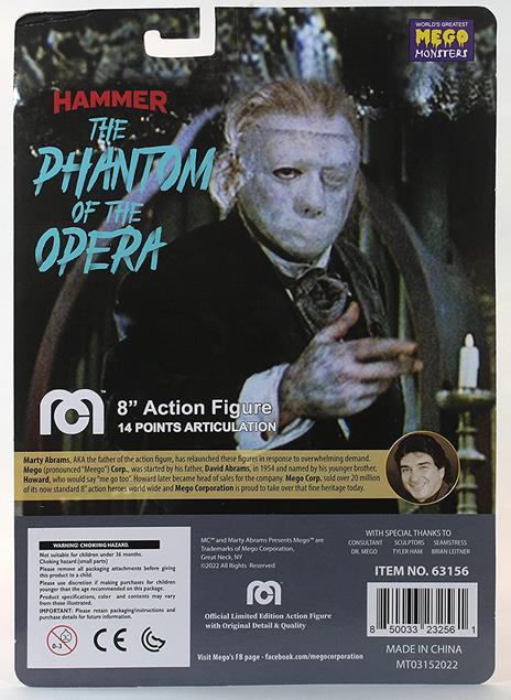 Hammer Horror Action Figura Phantom Of The Opera Edizione Limitata 20 Cm Mego - 2